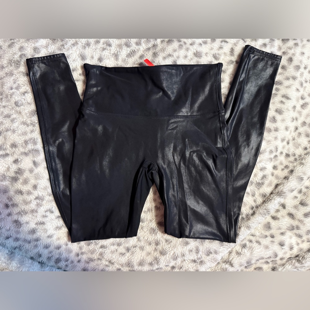 SPANX Faux Leather Black Leggings